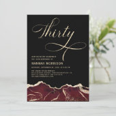 Bourgogne Gold Agate 30e 30e verjaardagsfeest Kaart (Staand voorkant)