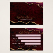 Bourgogne Gold Agate Zakelijk Cadeaubon Visitekaartje (Voorkant /achterkant)
