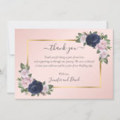 Bourgogne Gold Blush Carte de remerciements rose (Devant)