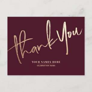 Bourgogne Gold Dank u Elegant Universal Briefkaart