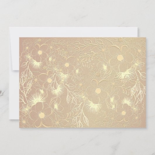 Bourgogne Gold Floral Enregistrer la carte Date (Dos)
