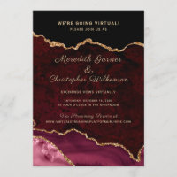 Bourgogne Gold Glitter Agate Virtual Online Wedden