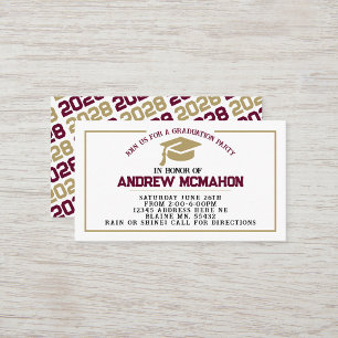 Bourgogne Gold Grad Invitation Faire-part Insérer