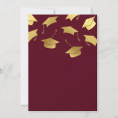 Bourgogne Gold Graduation Party Invitations (Dos)