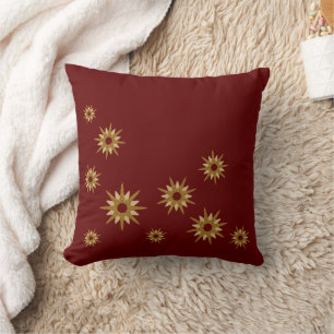Bourgogne & Gold Starburst Design Sierkussen