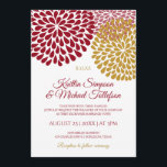 Bourgogne & Gold Wedding Invitations | Floral & Am<br><div class="desc">INVITATIONS DE MARIAGE CHRYSANTHEMUM (Bourgogne et or) : Ce faire-part de mariage d'éclatement chrysanthème est amusant et rustique. Les mamans sont disposées dans les tons bordeaux / marsala / vin, mauve et or, mais vous pouvez facilement les changer à n'importe quelle couleur que vous voulez en changeant la couleur arrière...</div>