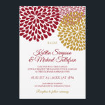Bourgogne & Gold Wedding Invitations | Floral & Am<br><div class="desc">INVITATIONS DE MARIAGE CHRYSANTHEMUM (Bourgogne et or) : Ce faire-part de mariage d'éclatement chrysanthème est amusant et rustique. Les mamans sont disposées dans les tons bordeaux / marsala / vin, mauve et or, mais vous pouvez facilement les changer à n'importe quelle couleur que vous voulez en changeant la couleur arrière...</div>