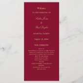 Bourgogne Golden Beige Wedding Programme (Devant)