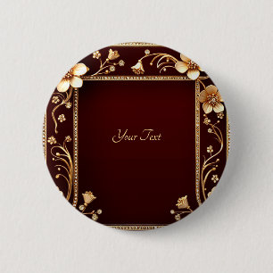 Bourgogne Golden Flowers Button