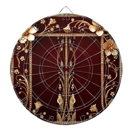 Bourgogne Golden Flowers Dartboard Dartbord (Voorkant)