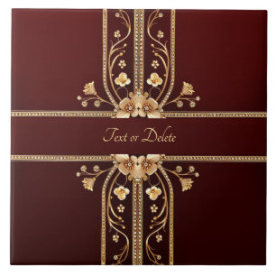 Bourgogne Golden Flowers Keramische Tegel Tegeltje