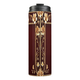 Bourgogne Golden Flowers Thermal Tumbler Thermosbeker