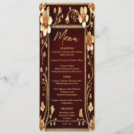 Bourgogne Golden Flowers Wedding Menu