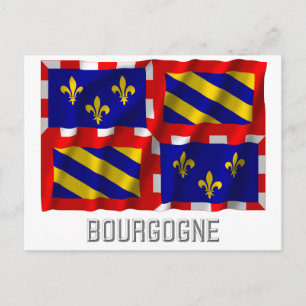 Bourgogne-golfvlag met naam briefkaart