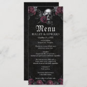 Bourgogne Gotische Bloemen Schedel Halloween Bruil Menu (Voorkant / Achterkant)