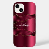 Bourgogne goud agaat marmer naam script Case-Mate iPhone case (Achterkant)