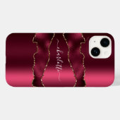 Bourgogne goud agaat marmer naam script Case-Mate iPhone case (Achterkant (horizontaal))