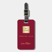 Bourgogne goud bedrijf logo naam bagagelabel (Voorkant verticaal)