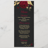 Bourgogne Goud Bloemen Zwart Menu (Voorkant)
