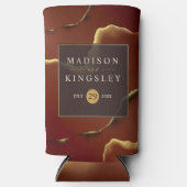 🤵 Bourgogne Goud Elegante Inky Abstracte bruiloft (Voorkant)