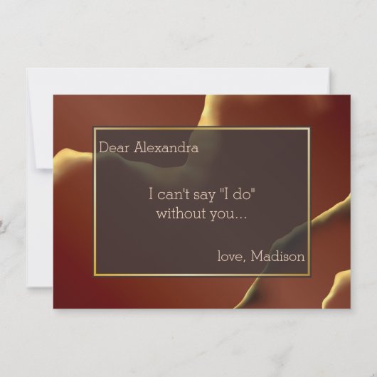 🤵 Bourgogne Goud Elegante Inky Abstracte bruiloft (Achterkant)