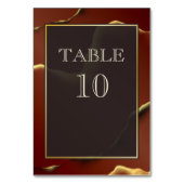 𤵠Bourgogne Goud Elegante Inky Abstracte bruiloft Kaart (Achterkant)