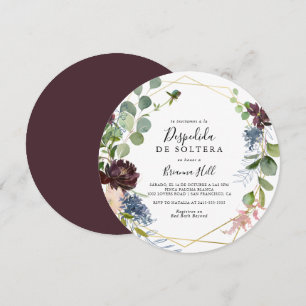 Bourgogne Goud Geometrisch Spaans Vrijgezellenfees Kaart