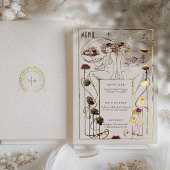Bourgogne Goud Menu Kaart Art Nouveau Folie