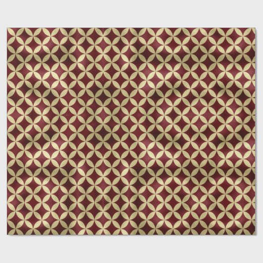 Bourgogne goud metallic peel patroon cadeaupapier (Vlak)