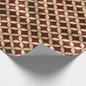 Bourgogne goud metallic peel patroon cadeaupapier (Hoek)