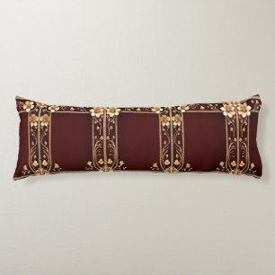 Bourgogne Gouden Bloemen Body Pillow Lichaamskussen