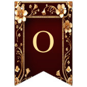 Bourgogne Gouden Bloemen Bunting Flag Vlaggetjes (Tweede vlag)