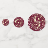 Bourgogne Gouden Bloemen Trouwtafel Confetti (Achterkanten)