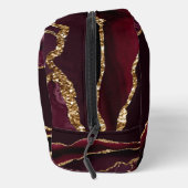 Bourgogne Gouden Glitter Agate Dopp Kit Toilettasje (Rechts)