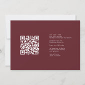 Bourgogne & Gouden Herfst Kalligrafie Foto QR Code Save The Date (Achterkant)