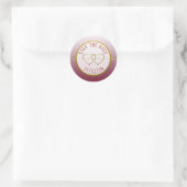 Bourgogne & goudgradiënt sparen de Datum Trekkers Ronde Sticker (Tas)