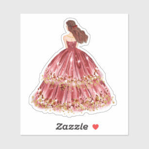 Bourgogne/goudprinses Dress Cut VinylSticker Sticker
