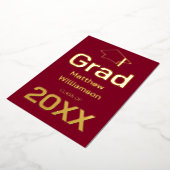 Bourgogne Graduation Party Foil Invitation (Rotation)