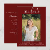 Bourgogne Graduation Party Invitation (Devant / Derrière)