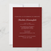 Bourgogne Graduation Party Invitation (Dos)