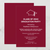 Bourgogne Graduation Party Invitation (Devant / Derrière)