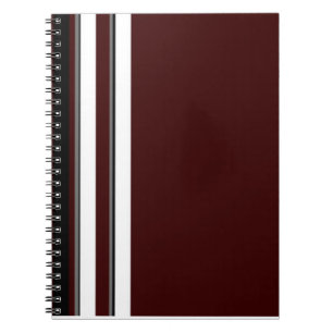 Bourgogne/grijs & wit strepen Notitieboek