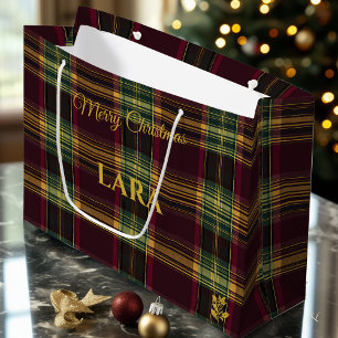 Bourgogne, Groen, Goud en Traditioneel Plaid Custo Groot Cadeauzakje