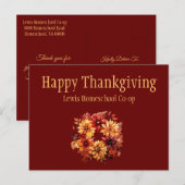 Bourgogne Happy Thanksgiving van Homeschool Co op Briefkaart (Voorkant / Achterkant)