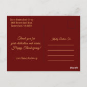 Bourgogne Happy Thanksgiving van Homeschool Co op Briefkaart (Achterkant)
