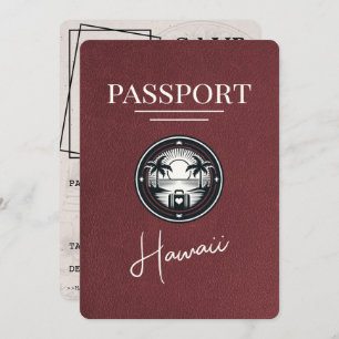 Bourgogne Hawaii Passport Bewaar de datum Save The Date