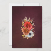 Bourgogne Herfst Flowers Elegant Script 30e Verjaa Kaart (Achterkant)