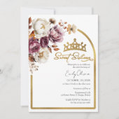 Bourgogne Herfst Herfst Floral Sweet 16 Foto Kaart (Voorkant)