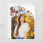 Bourgogne Herfst Herfst Floral Sweet 16 Foto Kaart (Achterkant)