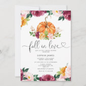 Bourgogne Herfst uit liefdesbruiddoucheuitnodiging Kaart (Voorkant)